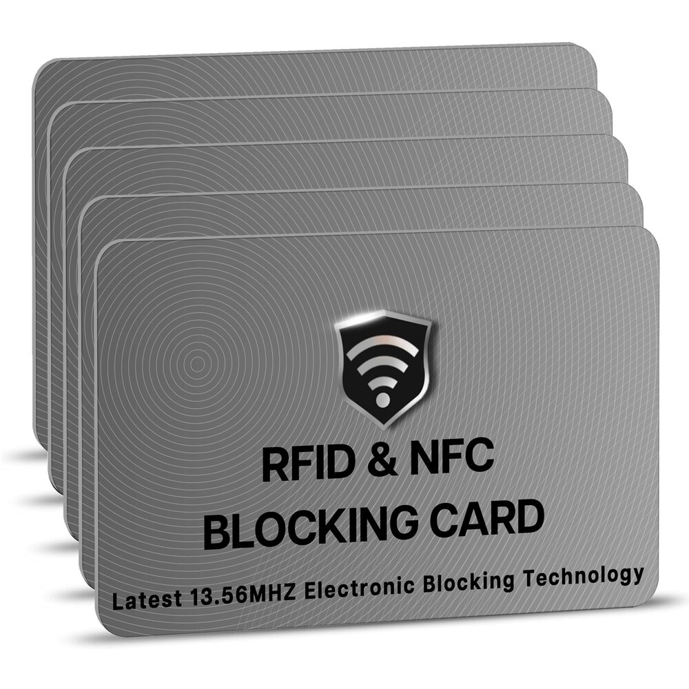 4310 5 Pack RFID Blocking Cards, One Protects Entire Wallet Purse, NFC